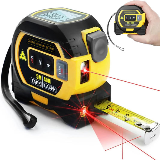 PrecisionPro Digital Measuring Tape. 3-in-1 Laser Tape Measure 40/60M Meters